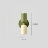 LED Wandleuchte Doppelkopf im Morandi Stil für Schlafzimmer