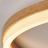 Flache Ring-Deckenleuchte aus Holz für Schlafzimmer