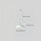 Maße der Pendelleuchte mit Schirmdurchmesser 35, 40 und 45 cm