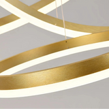 Moderne LED Ring Pendelleuchte aus Metall – dimmbar fürs Wohnzimmer