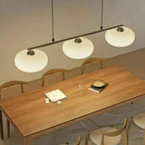 3-flammige LED Pendelleuchte aus Glas im japanischen Stil für das Esszimmer