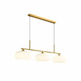 3-flammige LED Pendelleuchte aus Glas im japanischen Stil für das Esszimmer