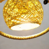 Boho Pendelleuchte aus Seil mit Fischmotiv für Esszimmer