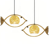 Boho Pendelleuchte aus Seil mit Fischmotiv für Esszimmer