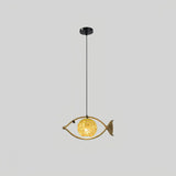 Boho Pendelleuchte aus Seil mit Fischmotiv für Esszimmer