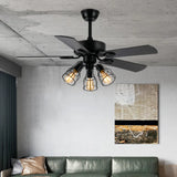 5-Flügel Deckenventilator im Retro Design mit Licht