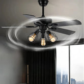 5-Flügel Deckenventilator im Retro Design mit Licht