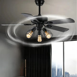 5-Flügel Deckenventilator im Retro Design mit Licht