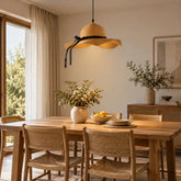 Rattan Pendelleuchte in Strohhut Form für Esszimmer