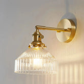 Vintage Wandleuchte aus Glas Metall Gold für Schlafzimmer