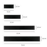 Abmessungen der LED-Wandleuchte in 16, 31, 61 und 76 cm