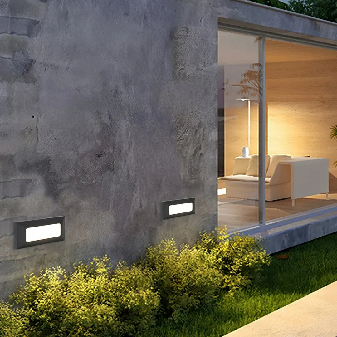 Schwarze LED-Wandeinbauleuchte, Design A