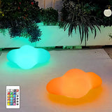 Akku-Gartenleuchte IP65 in Wolkenform, Weiß, RGB