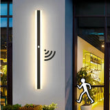 Außenleuchte IP65 mit Bewegungsmelder in Schwarz langes Design