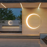 Außenwandleuchte LED Ring – Flaches Design in Schwarz
