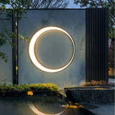 Außenwandleuchte LED Ring – Flaches Design in Schwarz
