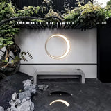 Außenwandleuchte LED Ring – Flaches Design in Schwarz