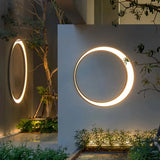 Außenwandleuchte LED Ring – Flaches Design in Schwarz