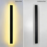 Moderne LED Außenwandleuchte Schwarz im schlanken Design für Terrasse