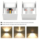Eckige LED Außenwandleuchte Up & Down, IP65, verstellbarer Abstrahlwinkel