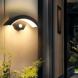 Außenwandleuchte mit Bewegungsmelder, IP65, modern, Schwarz