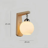 Wandleuchte skandinavisch aus Glas und Holz für Schlafzimmer