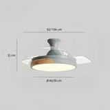 Leiser Deckenventilator mit LED-Licht und Fernbedienung im skandinavischen Design