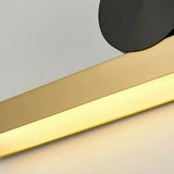 Moderne lange Wandleuchte in Schwarz-Gold für den Innenbereich