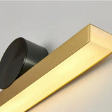 Moderne lange Wandleuchte in Schwarz-Gold für den Innenbereich