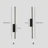 Längliche schwarze Wandleuchte modern für Wohnzimmer