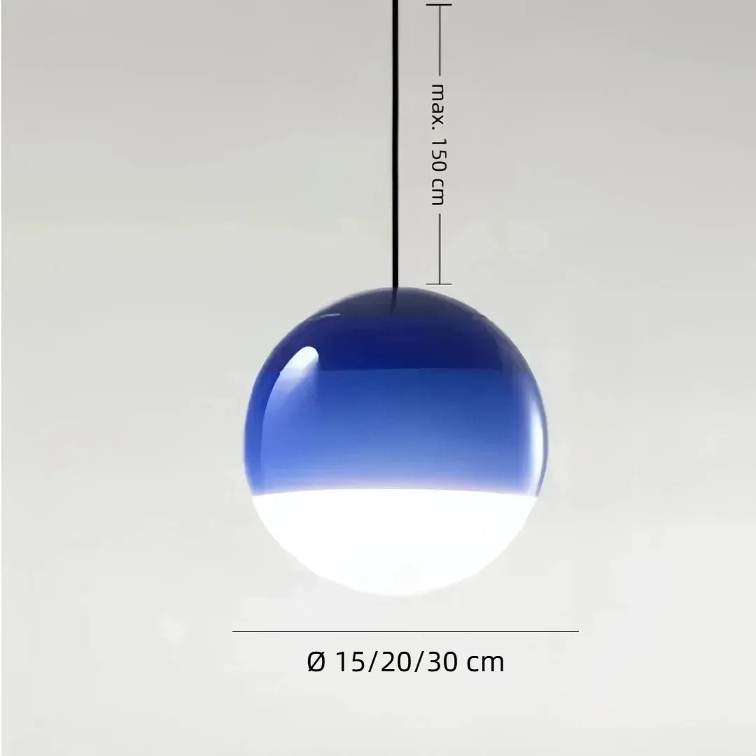 Glaskugel-Pendelleuchte in den Größen 15, 20 und 30 cm