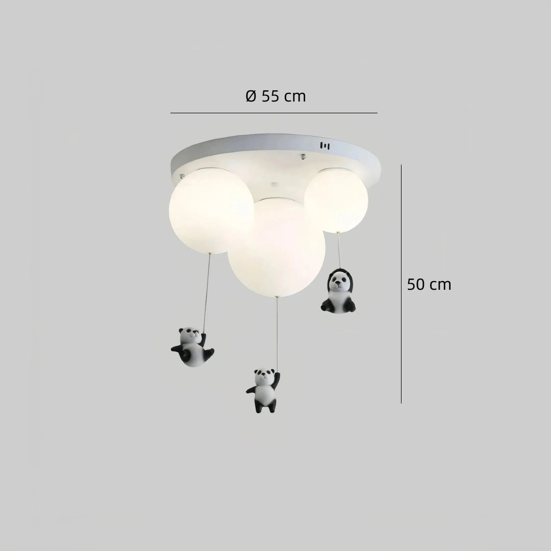 Abmessungen der Panda-Deckenlampe für das Kinderzimmer