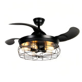 Deckenventilator mit Licht in Schwarz, Industrial Design