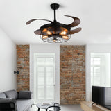 Deckenventilator mit Licht in Schwarz, Industrial Design