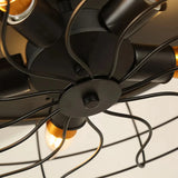 Deckenventilator mit Licht in Schwarz, Industrial Design