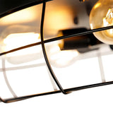 Deckenventilator mit Licht in Schwarz, Industrial Design