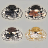 Deckenventilator im Vintage-Stil aus Metall mit Licht