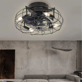 Deckenventilator im Vintage-Stil aus Metall mit Licht