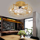 Deckenventilator im Vintage-Stil aus Metall mit Licht