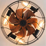 Deckenventilator im Vintage-Stil aus Metall mit Licht