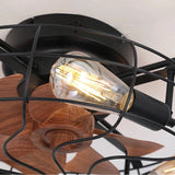 Deckenventilator im Vintage-Stil aus Metall mit Licht