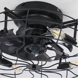 Deckenventilator im Vintage-Stil aus Metall mit Licht