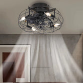 Deckenventilator im Vintage-Stil aus Metall mit Licht