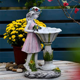 Dekorative Solar-Gartenleuchte mit Mädchenfigur