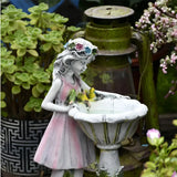 Dekorative Solar-Gartenleuchte mit Mädchenfigur