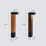 Design-Pollerleuchte in Holzoptik IP65 für den Außenbereich