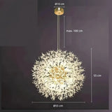 Design Pendelleuchte im Sputnik-Stil aus Kristallglas für Esszimmer