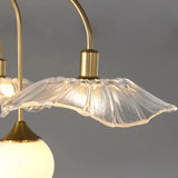 Designer-Kronleuchter Gold im modernen Stil mit Glasschirmen für Wohnzimmer