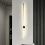 Schwarze lineare LED-Wandleuchte in 150 cm