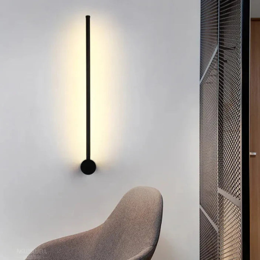 Schwarze LED-Wandleuchte in 60 cm mit einseitiger Beleuchtung